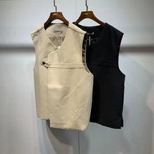 Load image into Gallery viewer, Samo Zaen&#39;s unsymmetric loose  solid color vest Harajuku style