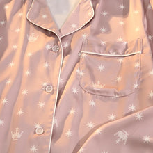 Load image into Gallery viewer, Two-piece Suit Pajamas Ice Silk Satin Thin Print Lace Pyjamas