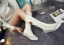 Load image into Gallery viewer, Women&#39;s Shoes Canvas Casual High Top Shoes Long Boots Lace-Up - FUCHEETAH