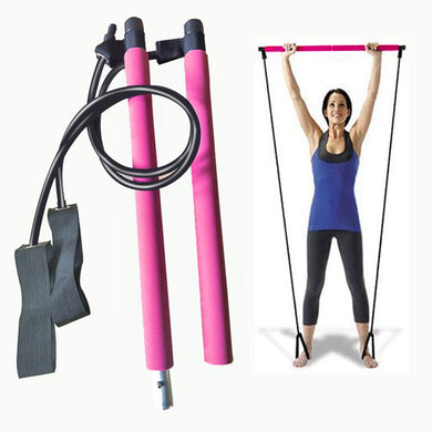 Pilates Bar Stick with Resistance Band for Gym and Fitness - FUCHEETAH