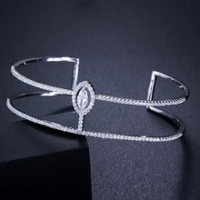 Load image into Gallery viewer, Zircons Brand Exquisite Micro Pave Cubic Zircon Cuff Bangles - FUCHEETAH