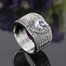 Load image into Gallery viewer, Luxury Round Zircon Ring for Men Full Paved Shiny - FUCHEETAH