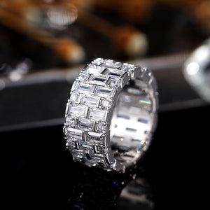 Luxury Silver Rings Geometric CZ Simple Stylish - FUCHEETAH