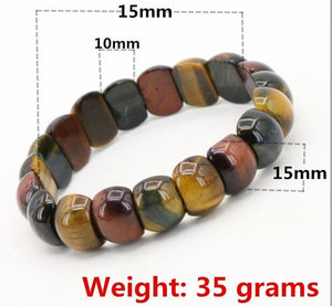 Energy Multicolor tiger stone elastic bracelet DIY stone multi element collocation - FUCHEETAH