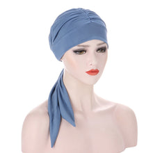 Charger l&#39;image dans la galerie, Pure Color Crystal Hemp Long Tail Bow Turban Hat