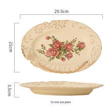 Cargar imagen en el visor de la galería, European-style Ceramic Tableware Household Rice Bowl Soup Dish &amp; Plate Fruit Plate