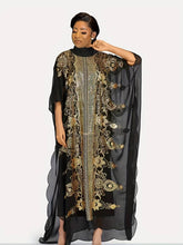 Load image into Gallery viewer, Plus Size Elegant Abbaya, African Sequin Embroidered Translucent Dashiki