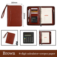 Cargar imagen en el visor de la galería, A5 Business Manager Folder Creative Zipper Bag Office Folder Work Meeting Record Book