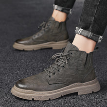 Cargar imagen en el visor de la galería, Martin Boots Men&#39;s British Style High-top Leather Boots Korean Style Trend