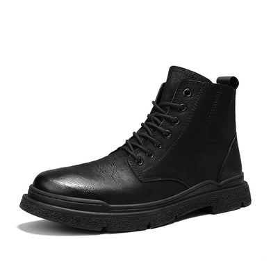 Martin Boots Men's British Style High-top Leather Boots Korean Style Trend