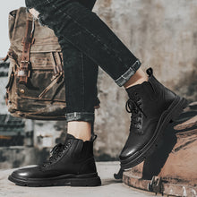 Cargar imagen en el visor de la galería, Martin Boots Men&#39;s British Style High-top Leather Boots Korean Style Trend