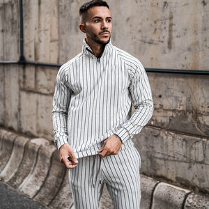 Striped Leisure Sport Suit Running Two-Piece Suit for men