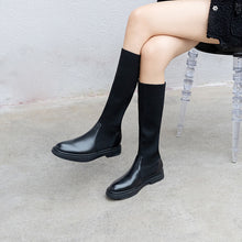 Cargar imagen en el visor de la galería, Leather High Boots Look Thinner Over The Knee Boots Women&#39;s Flat Bottom