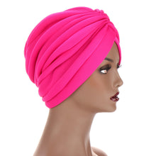 Load image into Gallery viewer, New Headwraps Hats For Women Solid Twist Ruffle Cotton Caps Chemo Beanies Turban Headwear