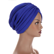 Laden Sie das Bild in den Galerie-Viewer, New Headwraps Hats For Women Solid Twist Ruffle Cotton Caps Chemo Beanies Turban Headwear