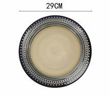 Cargar imagen en el visor de la galería, European Ceramic Tableware Set Relief Steak Plate Salad Bowl Rice Bowl Western Restaurant Fish Plate Cup