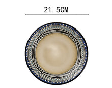 Load image into Gallery viewer, European Ceramic Tableware Set Relief Steak Plate Salad Bowl Rice Bowl Western Restaurant Fish Plate Cup