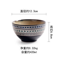 Cargar imagen en el visor de la galería, European Ceramic Tableware Set Relief Steak Plate Salad Bowl Rice Bowl Western Restaurant Fish Plate Cup