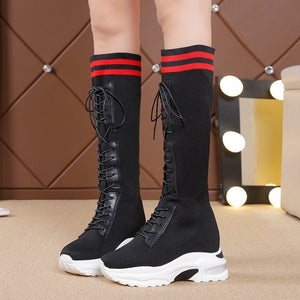 Breathable High-top Lace-up Women's Boots