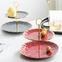 Charger l&#39;image dans la galerie, Nordic Minimalist Creative Ceramic Skewer Double-Layer Fruit Plate