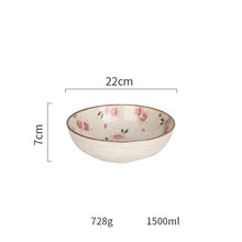 Cargar imagen en el visor de la galería, Ceramic Tableware Household Dish Plate Rice Bowl Soup Noodle Bowl High