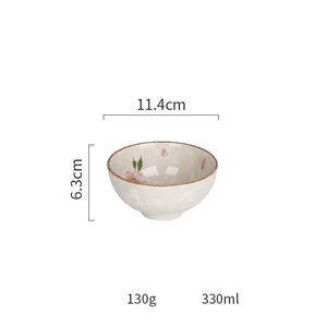 Ceramic Tableware Household Dish Plate Rice Bowl Soup Noodle Bowl High