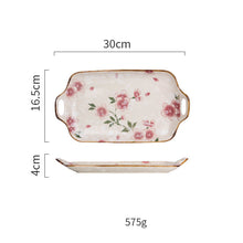 Cargar imagen en el visor de la galería, Ceramic Tableware Household Dish Plate Rice Bowl Soup Noodle Bowl High