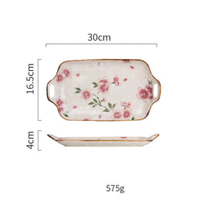 Ceramic Tableware Household Dish Plate Rice Bowl Soup Noodle Bowl High