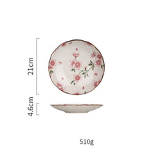 Cargar imagen en el visor de la galería, Ceramic Tableware Household Dish Plate Rice Bowl Soup Noodle Bowl High