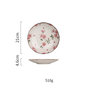 Ceramic Tableware Household Dish Plate Rice Bowl Soup Noodle Bowl High