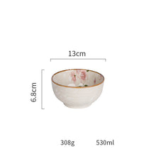 Cargar imagen en el visor de la galería, Ceramic Tableware Household Dish Plate Rice Bowl Soup Noodle Bowl High