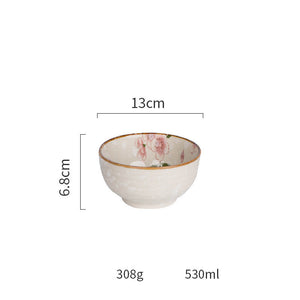 Ceramic Tableware Household Dish Plate Rice Bowl Soup Noodle Bowl High