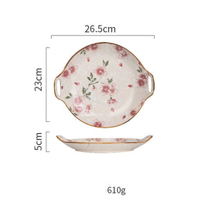 Ceramic Tableware Household Dish Plate Rice Bowl Soup Noodle Bowl High