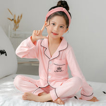 Cargar imagen en el visor de la galería, Children&#39;s Clothing Girls Cute Printing Long-sleeved Home Wear, Big Children&#39;s Thin Cotton Pajamas Set