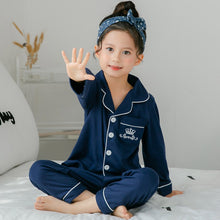 Cargar imagen en el visor de la galería, Children&#39;s Clothing Girls Cute Printing Long-sleeved Home Wear, Big Children&#39;s Thin Cotton Pajamas Set