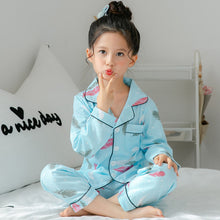 Cargar imagen en el visor de la galería, Children&#39;s Clothing Girls Cute Printing Long-sleeved Home Wear, Big Children&#39;s Thin Cotton Pajamas Set