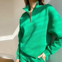 Load image into Gallery viewer, Women&#39;s Autumn And Winter Sport Suit Temperament With Zipper Sweater Trousers Two-piece Set