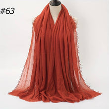 Charger l&#39;image dans la galerie, Wrinkle Bubble Hijab Soft Thin Breathable Gauze Solid Color