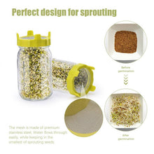 Load image into Gallery viewer, 2pcs Plastic Sprouting Lid Mesh Sprout Cover Seed Germination Ring Lid