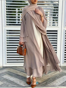 Abbaya Long Sleeve Open Front Casual for Women