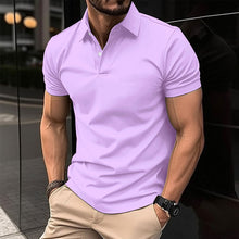 Laden Sie das Bild in den Galerie-Viewer, Samo Zaen Polo Shirt Men Solid Color Button Lapel Button Top