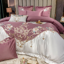 Charger l&#39;image dans la galerie, European Champagne Flower Embroidery Four-piece Luxury Bedding Cover Set