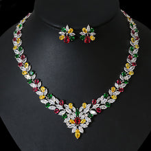 Cargar imagen en el visor de la galería, Bride Zircon Jewelry Necklace Earring Set for Occassions