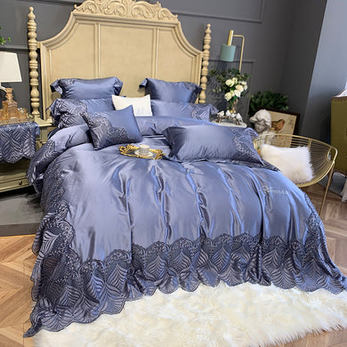 Brand Luxury European Style Four-piece Silk Cotton Bedding Cover