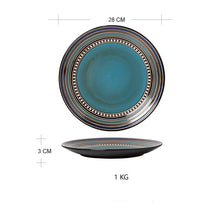 Charger l&#39;image dans la galerie, Household Retro Ceramic Western Food Steak Plate Combination