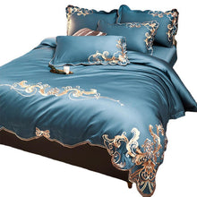 Load image into Gallery viewer, Velvet Four-piece Set Solid Color Embroidered Quilt Set Bed Sheet