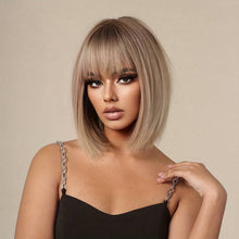 Charger l&#39;image dans la galerie, Long Straight Blonde Wigs Synthetic Wigs With Bangs Women&#39;s Wigs