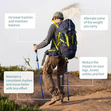Cargar imagen en el visor de la galería, 5-Section Portable Folding Trekking Pole,  Lightweight Hiking Stick