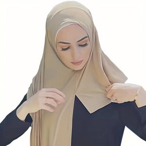 Solid Color Hijab Casual Long Scarf Windproof