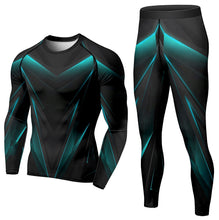 Load image into Gallery viewer, Men&#39;s 2 Piece Tracksuit Suit Compression Long Sleeve